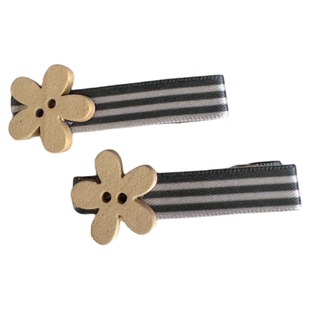 北欧风花朵纽扣发夹原创小众ins手工刘海夹边夹碎可爱女童发夹