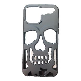 小红书同款高级磨砂镂空散热骷髅头适用iPhone17ProMax手机壳16全包软壳电镀15Pro网红情侣款14/13个性创意12