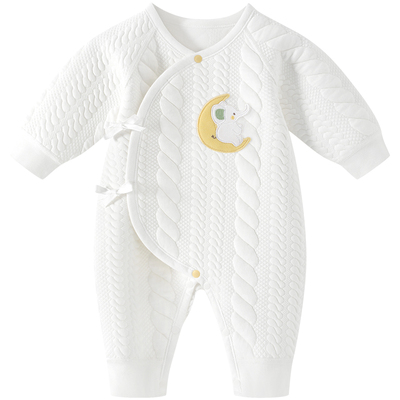 薄夹棉秋冬婴儿连体衣