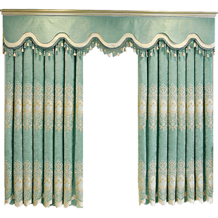 豪华欧式窗帘定制成品大气客厅落地窗帘卧室全遮光窗帘绿色新款