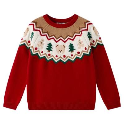 PawinPaw卡通小熊童装25年秋冬新款男女童圆领儿童针织衫毛衫保暖