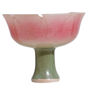 【杭州博物馆】馆藏文物复刻影青釉里红高足杯粉绿冰箱贴家居创意