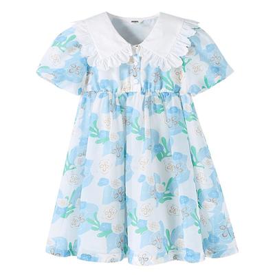 安奈儿女童翻领连衣裙夏新款