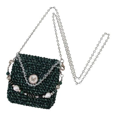 DHOUSE原创限量25年秋y2k手工编织Purax折叠屏手机包 墨玉翡翠