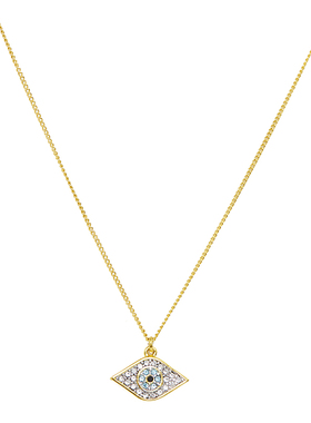 时尚镶钻蓝眼睛吊坠项链