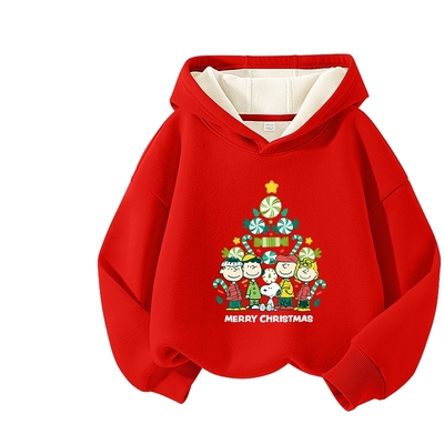 史努比男童加绒连帽卫衣圣诞款