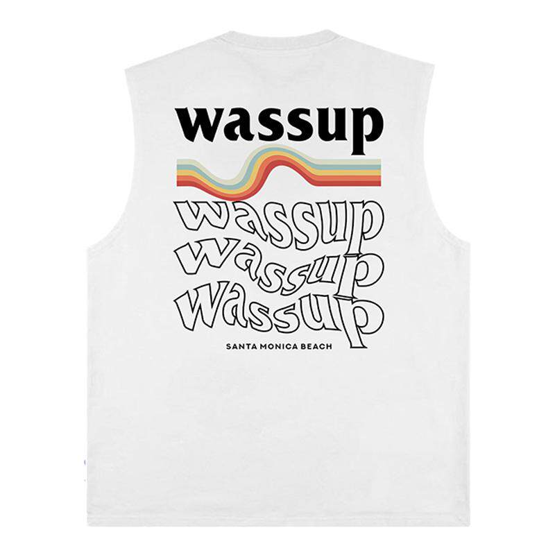 WASSUPHEODS夏季无袖背心纯棉