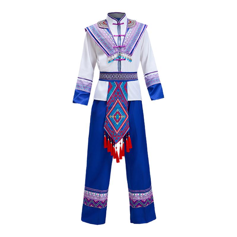 新款广西壮族服装三月三演出服重工刺绣少数民族演出服情侣旅拍服
