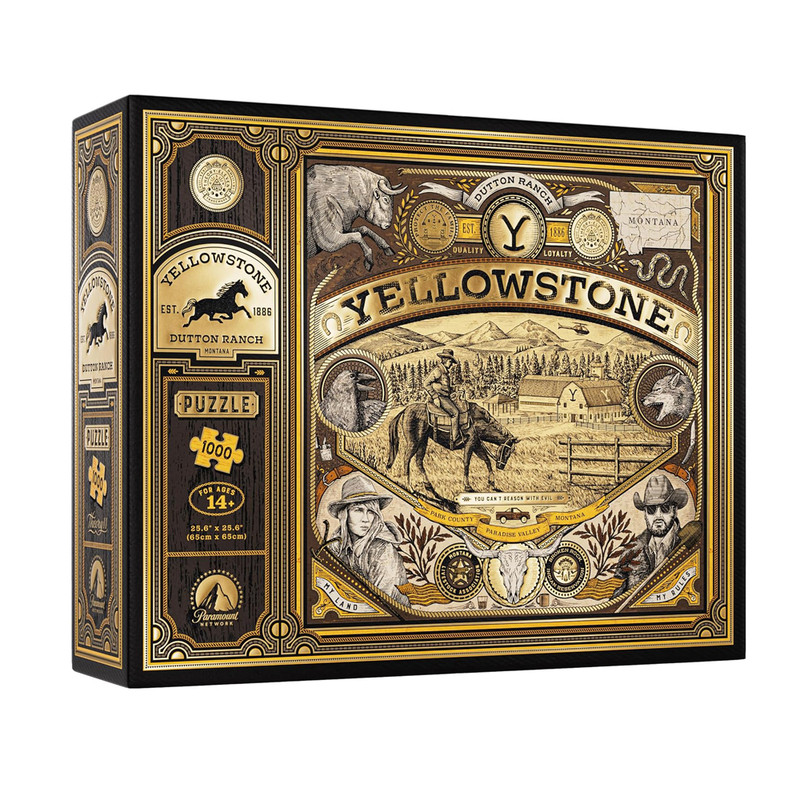 现货正版美国yellowstone黄石达顿美剧周边拼图玩具1000片礼物