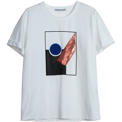 COMMEMOI几何图案女士上衣