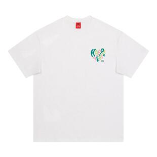 查尔斯桃心 爱心字母印花2026年夏季纯棉圆领休闲情侣短袖t恤男