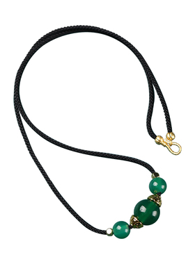 五行缺木补木绿水晶项链能量平衡喜木属木项链绿幽灵玛瑙水晶项链