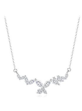 锆石纯银锁骨链女小众项链