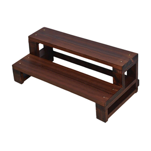 双层脚踏实木台阶家用步梯垫脚凳飘窗梯松木增高架多层室外可移动