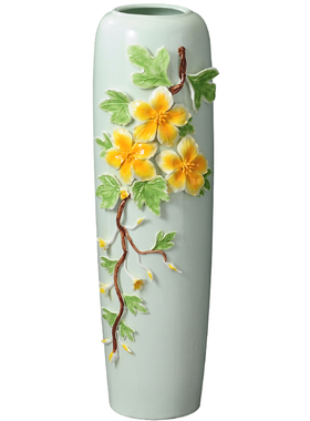陶瓷新中式风插花手工艺品摆件