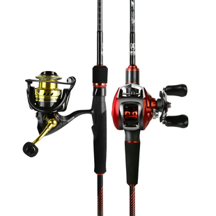 武汉天元浪尖路亚竿套装远投双竿稍抛竿枪直柄纺车水滴轮钓鱼竿