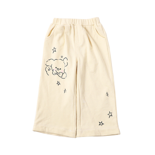 夏生 星星小狗印花裤子 女童宽松休闲裤百搭阔腿长裤儿童春装新品