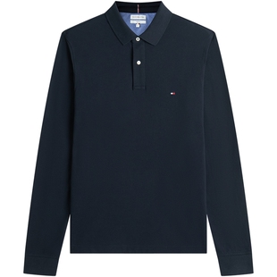 【预售免定】Tommy26秋冬新款男装珠地网眼纯色修身长袖T恤POLO