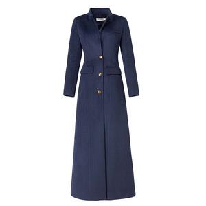 藏蓝色羊毛呢大衣女秋冬高级感2024新款气质长款工装呢子外套951