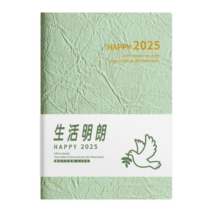 2025年日程本一日一页每日周计划表时间轴效率工作加厚A5笔记本本子学习计划本高颜值简约记事本定制可印logo