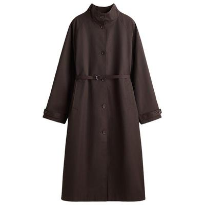 HM女装风衣2025秋季新款法式气质休闲外套梭织配腰带大衣1311900