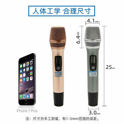 拜尔无线话筒一拖二家用 舞台 演出 婚庆KTV麦克风防啸叫无线话