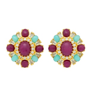 「弗里达」致敬传奇异域风情珠宝感华丽彩石耳饰floremure古董廊