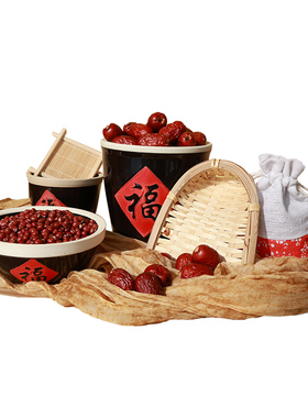 中国风新年味道传统民俗美食拍摄小道具零食容器手工竹编装饰摆件