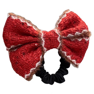 扎头发绳儿童新年红色蝴蝶结橡皮筋发卡小女孩高端布艺发夹发圈