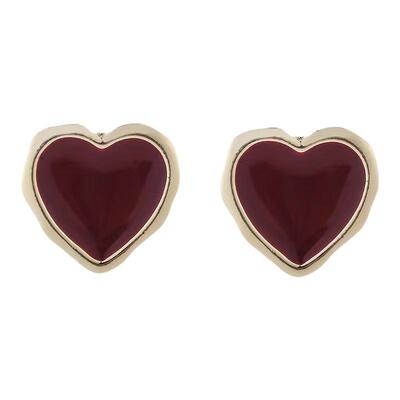 复古风红色爱心蚊香盘独特耳钉