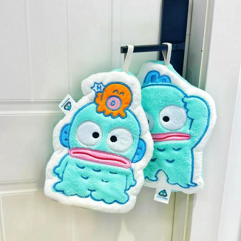 丑鱼擦手巾挂式卫生间可爱卡通儿童珊瑚绒搽手帕毛巾吸水厨房抹布