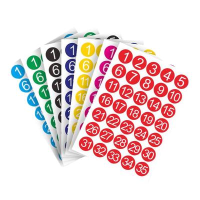 防水不干胶小号数字圆形