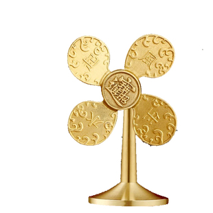 风生水起招财摆件铜风车财源广进客厅家用小风扇开运礼物工艺礼品