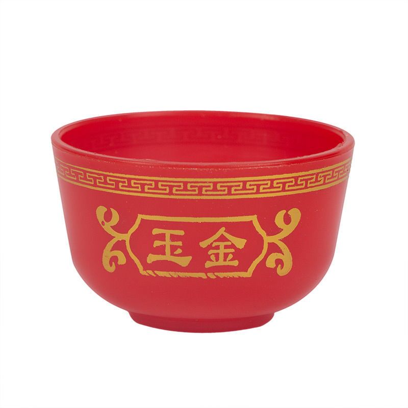 塑料红色加厚烫金供杯平底杯