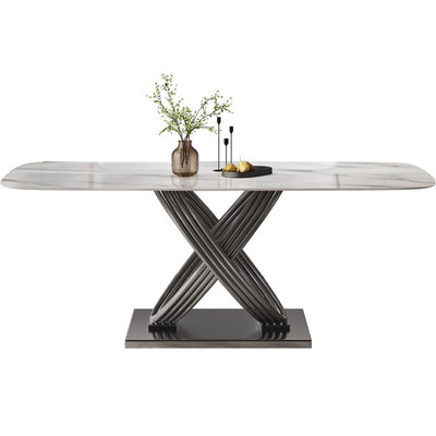 品若班意式极简岩板超晶石餐桌椅