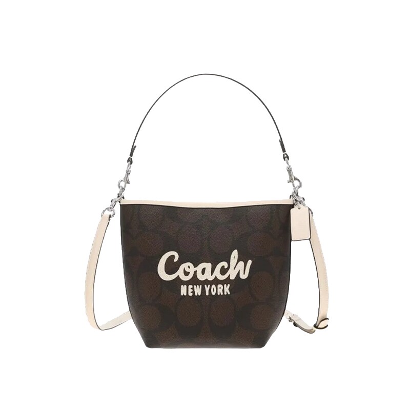 COACH/蔻驰官方 奥莱款CITY女士老花单肩斜挎手提包水桶包CAL04