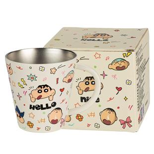 【摩登主妇&蜡笔小新】316不锈钢儿童水杯家用防摔杯子保温马克杯