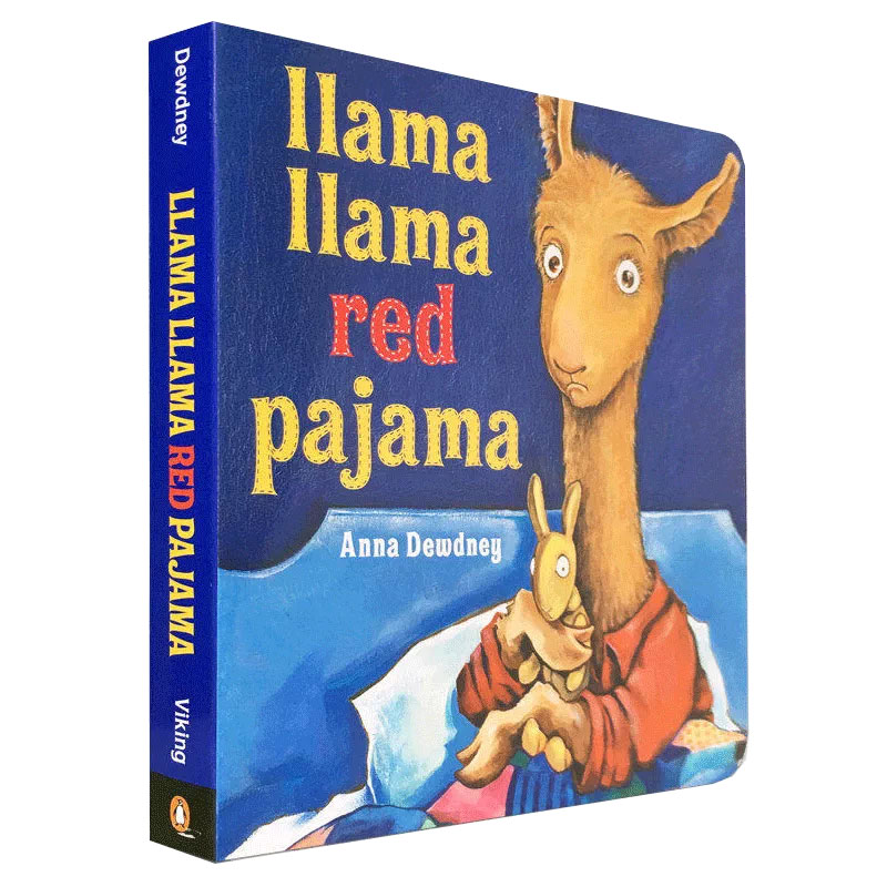 预售英文绘本 原版进口 Llama Llama Red Pajama 穿红睡衣的羊驼拉玛 简单押韵入门纸板书 good night 儿童启蒙睡前晚安故事
