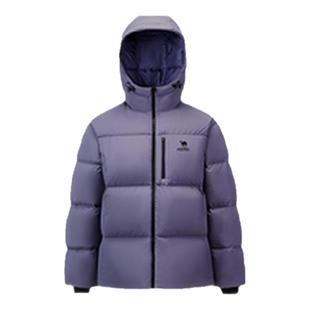 骆驼羽绒服女25冬季户外火山岩发热鸭绒外套连帽加厚短款面包服男