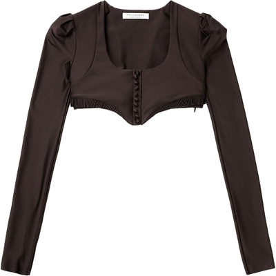 IT超短款修身露脐长袖上衣