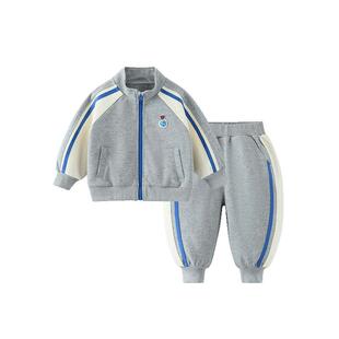 齐齐熊宝宝运动套装男童春秋款童装学院风休闲棒球服儿童户外童装