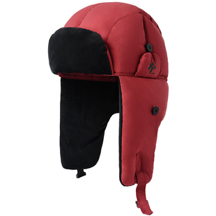 卡蒙防泼水东北滑雪棉帽情侣加绒羽绒飞行帽白鸭绒防风防寒雷锋帽