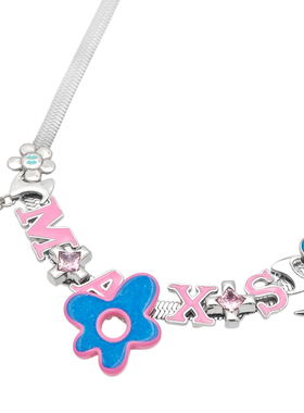 分裂生长原创设计多巴胺字母项链
