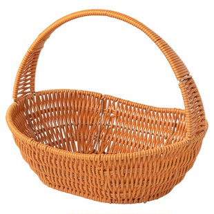 塑料藤编篮子手提花篮工艺品购物篮买菜礼品收纳编织婚礼新款大号