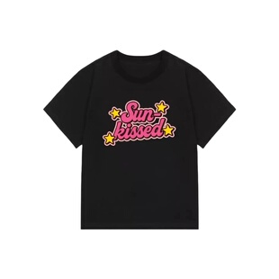 GRAVER [女款]SUN KISSED 修身短袖T恤_2色韩国官网直邮进口
