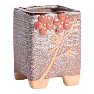 素烧多肉老桩花盆2022新款创意粗陶好养肉肉植物拇指小盆高脚透气