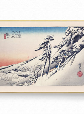 浮世绘歌川广重日式风旁白装饰画