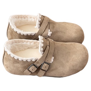 荔枝公园加绒全包勃肯鞋女冬2025新款厚底雪地靴加厚保暖棉鞋外穿