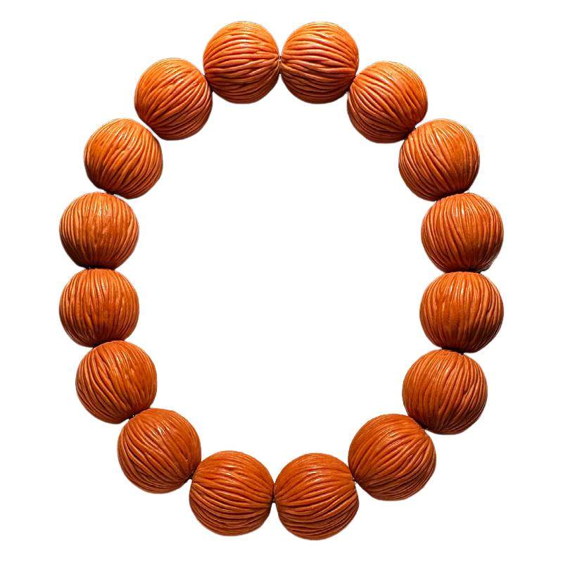 拉丝猴头手串高端文玩男士高品质原生态正圆光珠核桃雕刻橄榄核雕