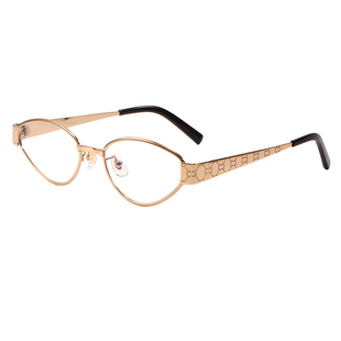 倪妮同款金丝猫眼眼镜女款近视度数可配时尚高级感防蓝光眼睛镜架